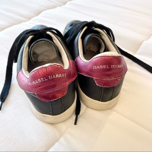 ISABEL MARANT Etoile, black leather sneaker size 38 - Picture 3 of 3